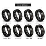 font options for inside engraving on black the alamo rings