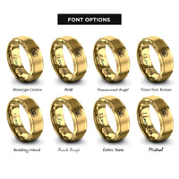 font options for inside engraving on gold the alamo rings