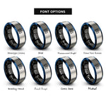 font options for inside engraving on black & blue & gray the chariot rings