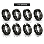 font options for inside engraving on black & grey the chariot rings