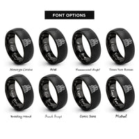 font options for inside engraving on black the chariot rings