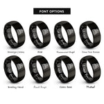 font options for inside engraving on black the chariot rings