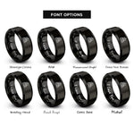 font options for inside engraving on black the chariot rings