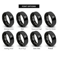 font options for inside engraving on black the chariot rings