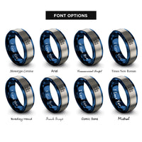 font options for inside engraving on blue & gray the chariot rings