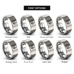 font options for inside engraving on silver the chariot rings