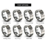 font options for inside engraving on gray the chariot rings