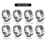 font options for inside engraving on silver the chariot rings
