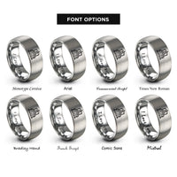 font options for inside engraving on silver the chariot rings