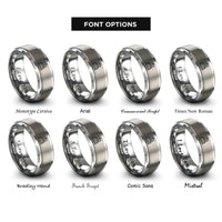 font options for inside engraving on silver the chariot rings