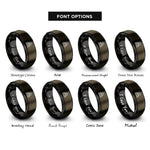 font options for inside engraving on gunmetal & black the chariot rings