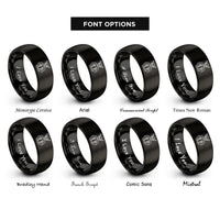 font options for inside engraving on black the devil rings
