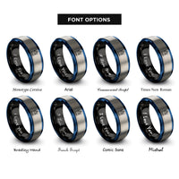 font options for inside engraving on black & blue & grey the emperor rings
