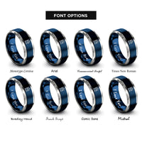 font options for inside engraving on blue & silver the emperor rings
