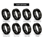 font options for inside engraving on black the empress rings