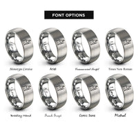 font options for inside engraving on silver the empress rings