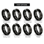 font options for inside engraving on black & gray the fool rings