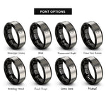 font options for inside engraving on black & grey the fool rings