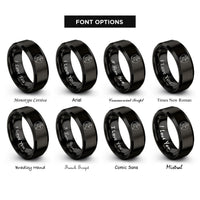 font options for inside engraving on black the fool rings