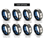 font options for inside engraving on black & blue & grey the hanged man rings