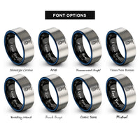 font options for inside engraving on black & blue & silver the hanged man rings