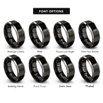 font options for inside engraving on black & grey the hanged man rings
