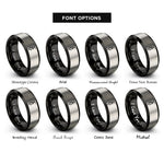 font options for inside engraving on black & gray the hanged man rings