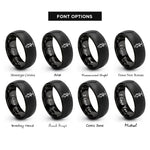 font options for inside engraving on black the hanged man rings