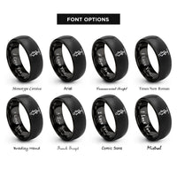 font options for inside engraving on black the hanged man rings