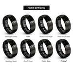 font options for inside engraving on black the hanged man rings