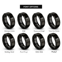font options for inside engraving on black the hanged man rings