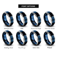 font options for inside engraving on blue & silver the hanged man rings