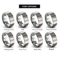 font options for inside engraving on silver the hanged man rings