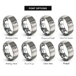 font options for inside engraving on grey the hanged man rings