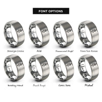 font options for inside engraving on grey the hanged man rings