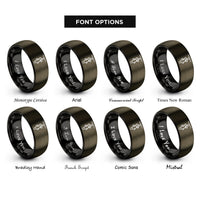 font options for inside engraving on gunmetal & black the hanged man rings