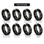 font options for inside engraving on black & silver the hermit rings