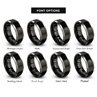 font options for inside engraving on black & silver the hermit rings