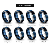font options for inside engraving on blue & silver the hermit rings