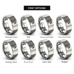 font options for inside engraving on silver the hermit rings