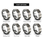 font options for inside engraving on silver the hermit rings