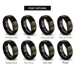 font options for inside engraving on gunmetal & black the hermit rings