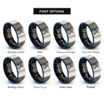 font options for inside engraving on black & blue & gray the hierophant rings