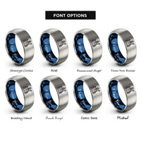 font options for inside engraving on blue & silver the hierophant rings