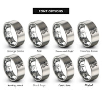 font options for inside engraving on silver the hierophant rings