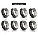 font options for inside engraving on black & grey the high priestess rings