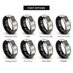 font options for inside engraving on black & gray the high priestess rings