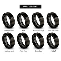 font options for inside engraving on black the high priestess rings