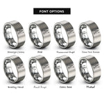 font options for inside engraving on silver the high priestess rings