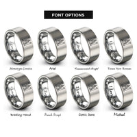 font options for inside engraving on silver the high priestess rings